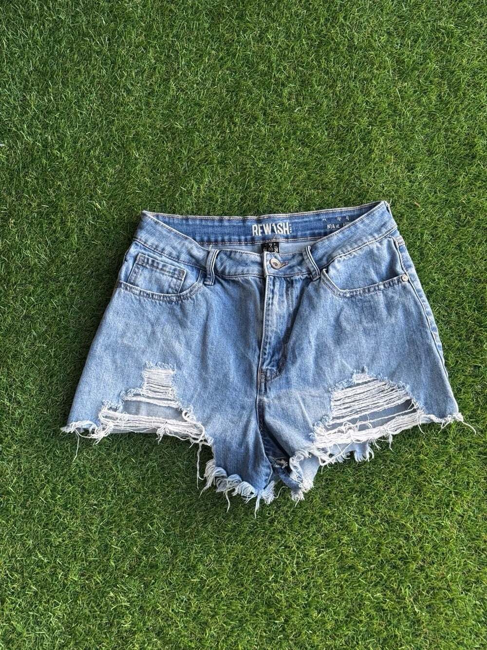 REWASH High Rise Distressed Cutoff Denim Shorts Size 7